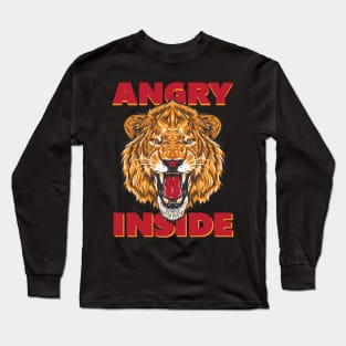 Angry Lion Inside Design Long Sleeve T-Shirt